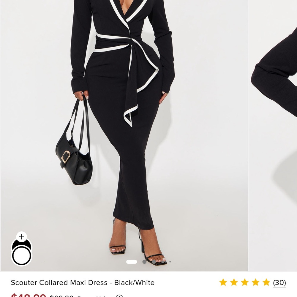 Scout Elegant Black and White Wrap Maxi Dress